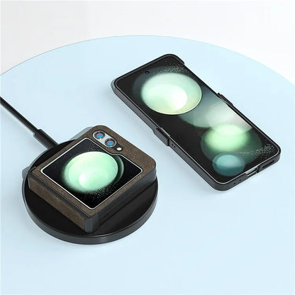 ABEEL For Samsung Galaxy Z Flip5 5G Case Hinge Design Litchi Texture Phone Cover