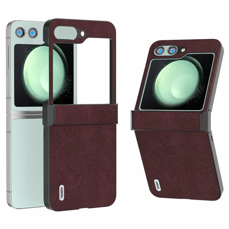 ABEEL For Samsung Galaxy Z Flip5 5G Case Hinge Design Litchi Texture Phone Cover