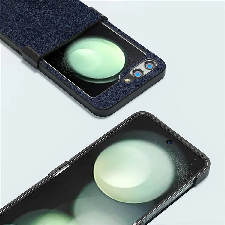 ABEEL For Samsung Galaxy Z Flip5 5G Case Hinge Design Retro Leather+PC Phone Cover