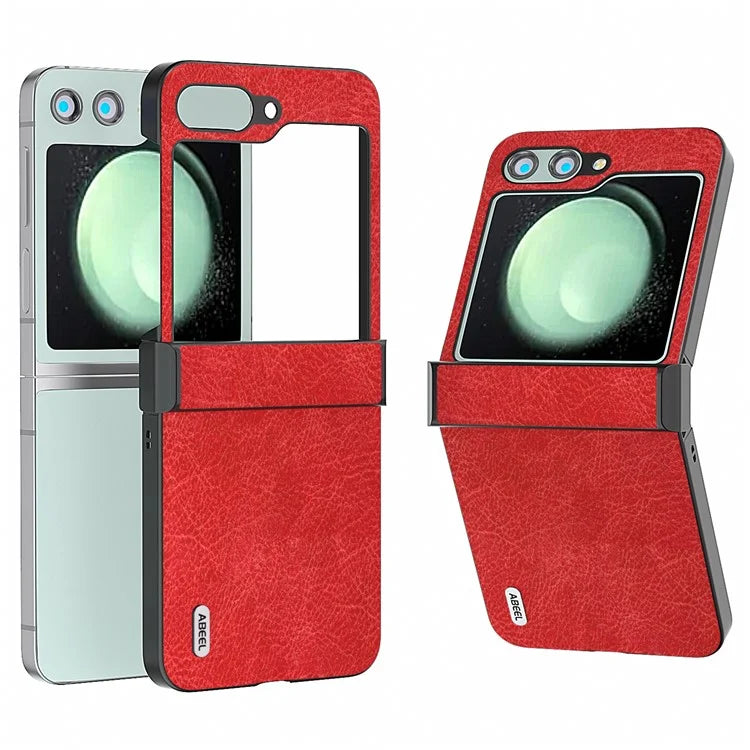 ABEEL For Samsung Galaxy Z Flip5 5G Case Hinge Design Retro Leather+PC Phone Cover