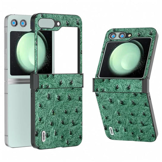 ABEEL For Samsung Galaxy Z Flip5 5G Case Ostrich Texture Hinge Protection Phone Cover