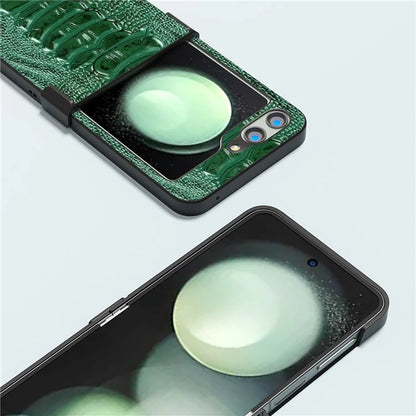 ABEEL For Samsung Galaxy Z Flip5 5G Case Crocodile Texture Hinge Protection Phone Cover