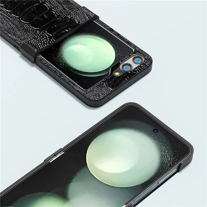 ABEEL For Samsung Galaxy Z Flip5 5G Case Crocodile Texture Hinge Protection Phone Cover