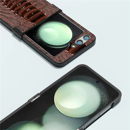 ABEEL For Samsung Galaxy Z Flip5 5G Case Crocodile Texture Hinge Protection Phone Cover