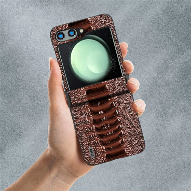 ABEEL For Samsung Galaxy Z Flip5 5G Case Crocodile Texture Hinge Protection Phone Cover