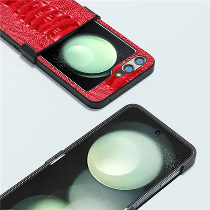 ABEEL For Samsung Galaxy Z Flip5 5G Case Crocodile Texture Hinge Protection Phone Cover