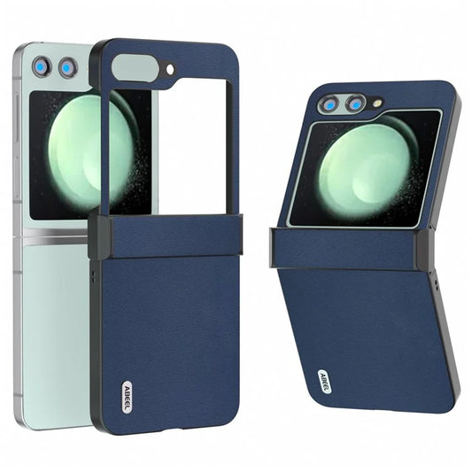 ABEEL For Samsung Galaxy Z Flip5 5G Phone Case Nappa Texture Hinge Protection Anti-Drop Cover