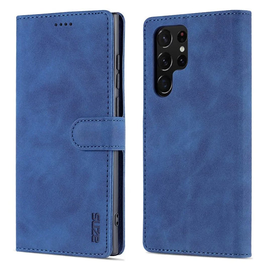 AZNS For Samsung Galaxy S24 Ultra Case Leather Protected Fully Folio Flip Stand Phone Shell