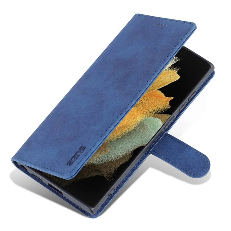AZNS For Samsung Galaxy S24 Ultra Case Leather Protected Fully Folio Flip Stand Phone Shell
