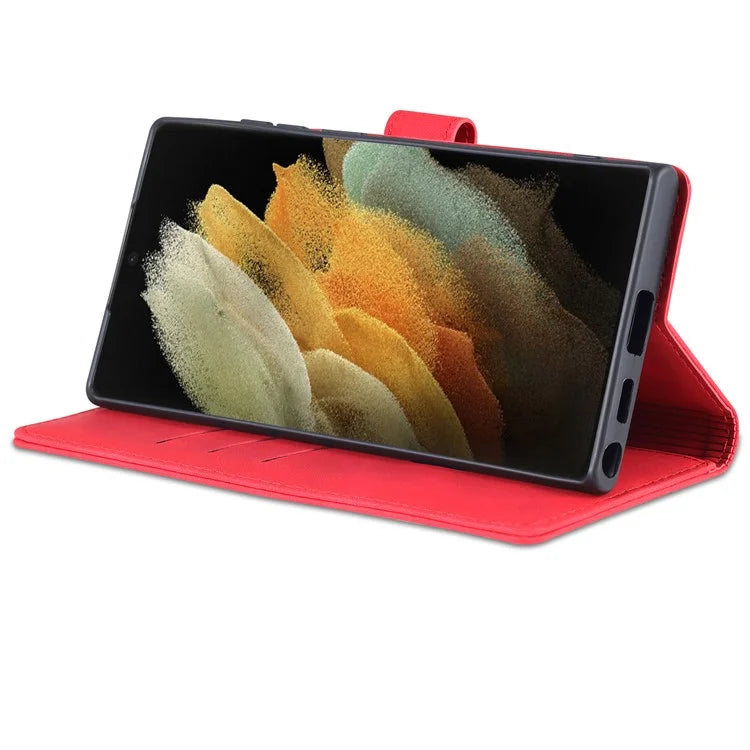 AZNS For Samsung Galaxy S24 Ultra Case Leather Protected Fully Folio Flip Stand Phone Shell