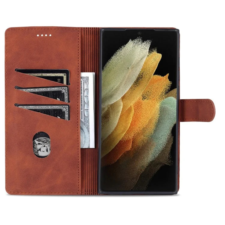 AZNS For Samsung Galaxy S24 Ultra Case Leather Protected Fully Folio Flip Stand Phone Shell