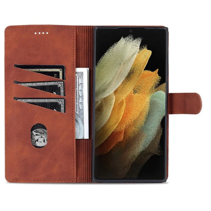 AZNS For Samsung Galaxy S24 Ultra Case Leather Protected Fully Folio Flip Stand Phone Shell