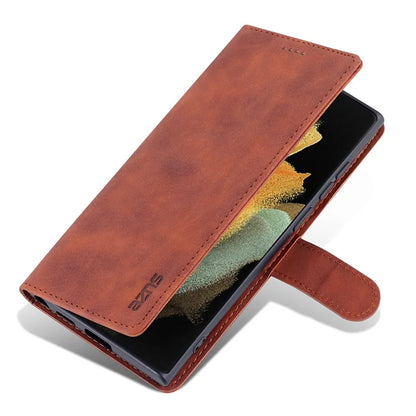AZNS For Samsung Galaxy S24 Ultra Case Leather Protected Fully Folio Flip Stand Phone Shell