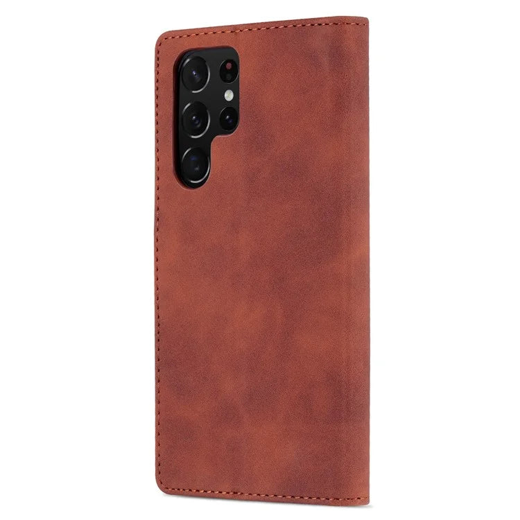 AZNS For Samsung Galaxy S24 Ultra Case Leather Protected Fully Folio Flip Stand Phone Shell