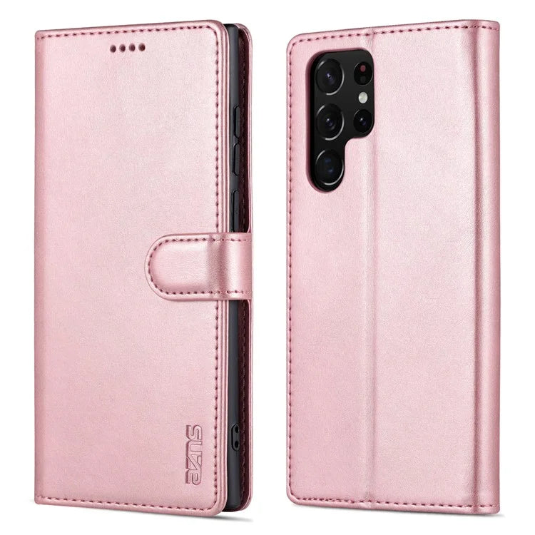 AZNS For Samsung Galaxy S24 Ultra Case Leather Protected Fully Folio Flip Stand Phone Shell