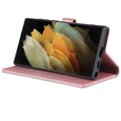 AZNS For Samsung Galaxy S24 Ultra Case Leather Protected Fully Folio Flip Stand Phone Shell