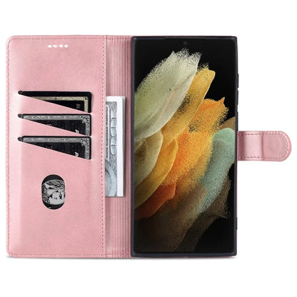 AZNS For Samsung Galaxy S24 Ultra Case Leather Protected Fully Folio Flip Stand Phone Shell