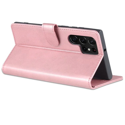 AZNS For Samsung Galaxy S24 Ultra Case Leather Protected Fully Folio Flip Stand Phone Shell