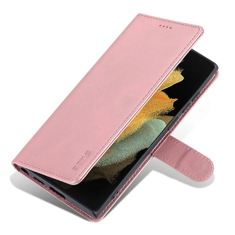 AZNS For Samsung Galaxy S24 Ultra Case Leather Protected Fully Folio Flip Stand Phone Shell