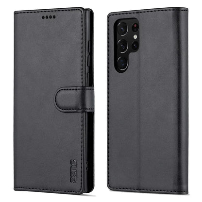 AZNS For Samsung Galaxy S24 Ultra Case Leather Protected Fully Folio Flip Stand Phone Shell