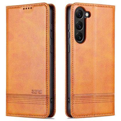 AZNS For Samsung Galaxy S24 Case PU Leather+TPU Magnetic Suction Phone Shell Cover