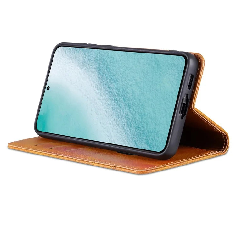 AZNS For Samsung Galaxy S24 Case PU Leather+TPU Magnetic Suction Phone Shell Cover