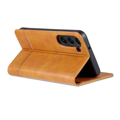 AZNS For Samsung Galaxy S24 Case PU Leather+TPU Magnetic Suction Phone Shell Cover