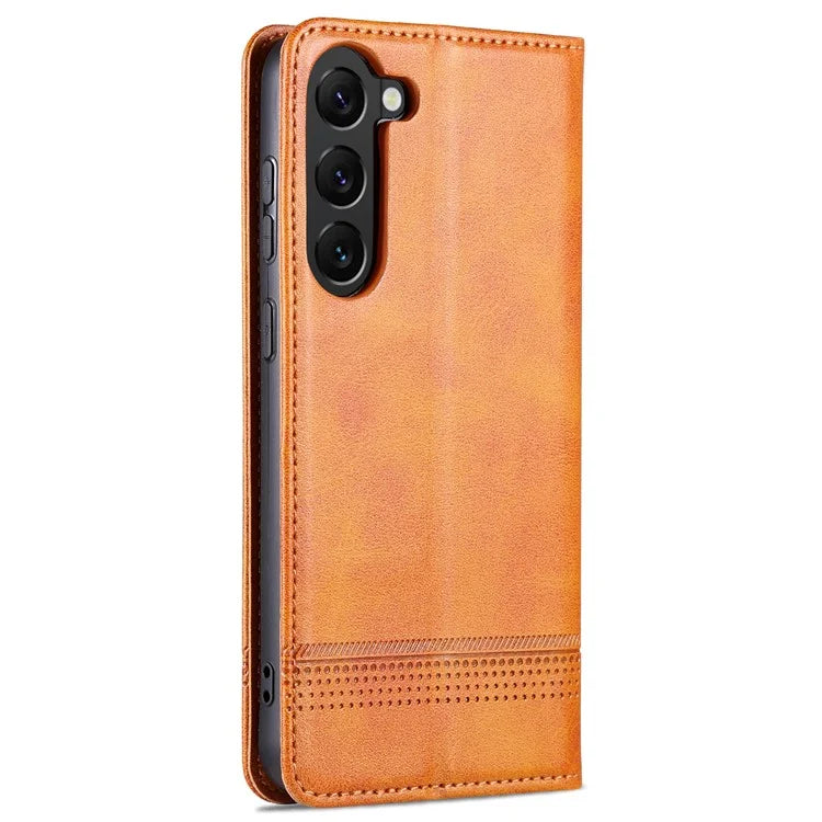 AZNS For Samsung Galaxy S24 Case PU Leather+TPU Magnetic Suction Phone Shell Cover