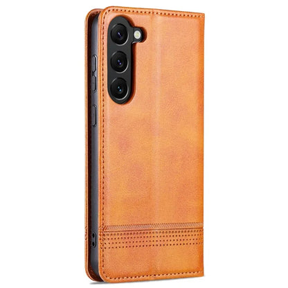 AZNS For Samsung Galaxy S24 Case PU Leather+TPU Magnetic Suction Phone Shell Cover