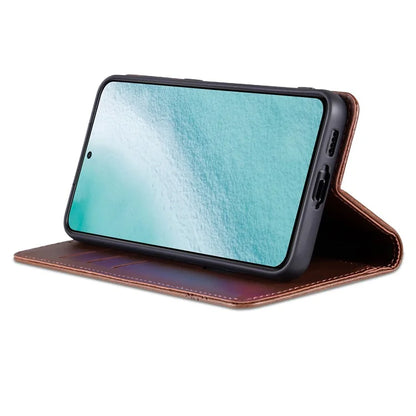 AZNS For Samsung Galaxy S24 Case PU Leather+TPU Magnetic Suction Phone Shell Cover