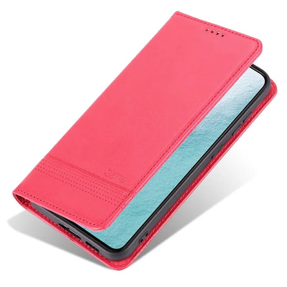 AZNS For Samsung Galaxy S24 Case PU Leather+TPU Magnetic Suction Phone Shell Cover