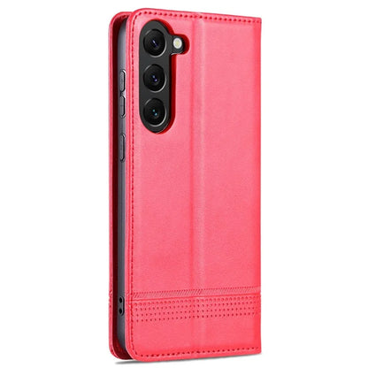 AZNS For Samsung Galaxy S24 Case PU Leather+TPU Magnetic Suction Phone Shell Cover