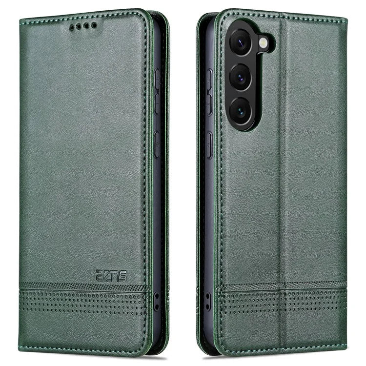 AZNS For Samsung Galaxy S24 Case PU Leather+TPU Magnetic Suction Phone Shell Cover
