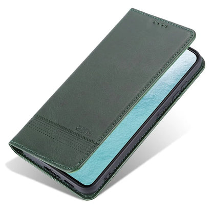 AZNS For Samsung Galaxy S24 Case PU Leather+TPU Magnetic Suction Phone Shell Cover