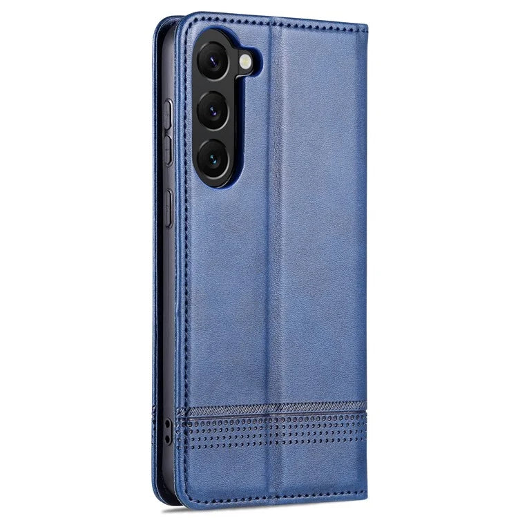 AZNS For Samsung Galaxy S24 Case PU Leather+TPU Magnetic Suction Phone Shell Cover