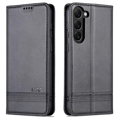 AZNS For Samsung Galaxy S24 Case PU Leather+TPU Magnetic Suction Phone Shell Cover