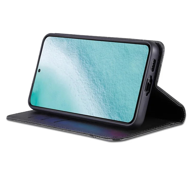AZNS For Samsung Galaxy S24 Case PU Leather+TPU Magnetic Suction Phone Shell Cover