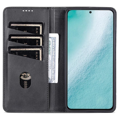 AZNS For Samsung Galaxy S24 Case PU Leather+TPU Magnetic Suction Phone Shell Cover