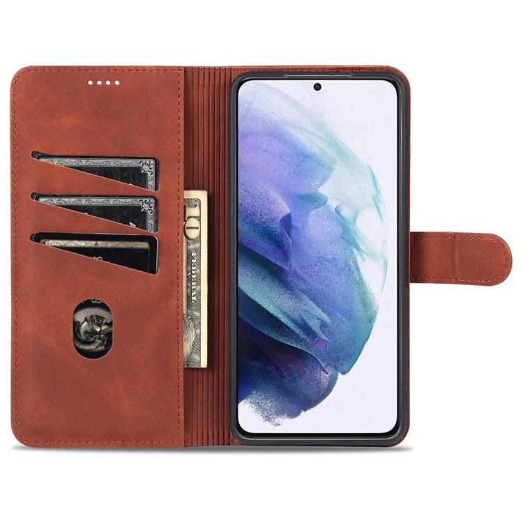 AZNS For Samsung Galaxy S24 Cell Phone Case Wallet Stand PU Leather Shell Phone Cover