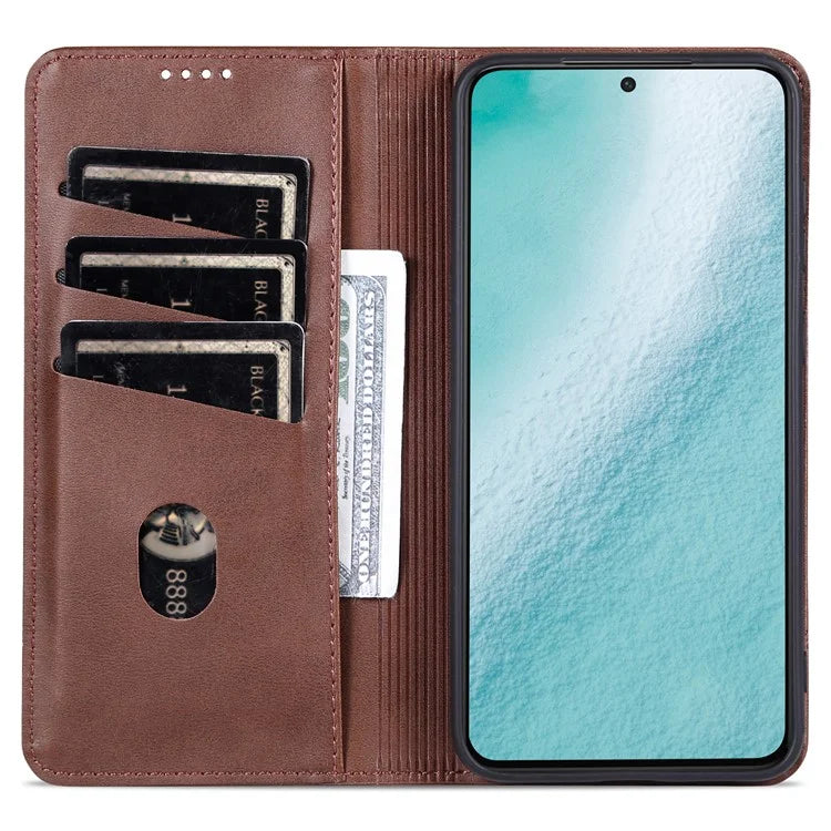 AZNS For Samsung Galaxy S24+ Case Scratch-resistant PU Leather+TPU Stand Phone Protector