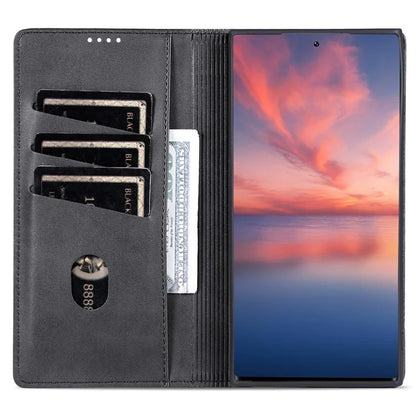 AZNS For Samsung Galaxy S24 Ultra Case Magnetic Suction Leather Phone Cover with Wallet Stand