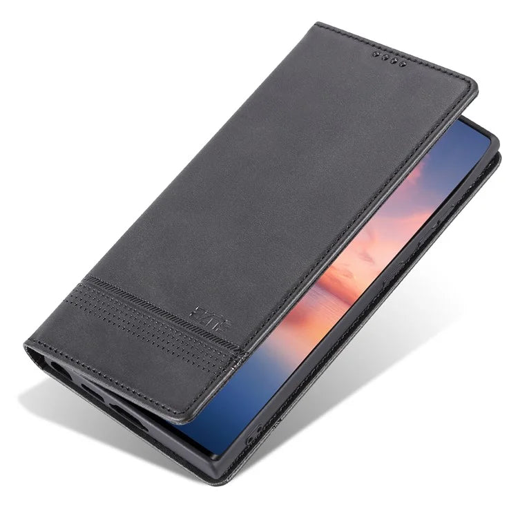 AZNS For Samsung Galaxy S24 Ultra Case Magnetic Suction Leather Phone Cover with Wallet Stand