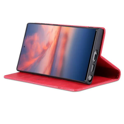 AZNS For Samsung Galaxy S24 Ultra Case Magnetic Suction Leather Phone Cover with Wallet Stand