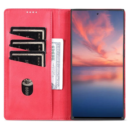 AZNS For Samsung Galaxy S24 Ultra Case Magnetic Suction Leather Phone Cover with Wallet Stand