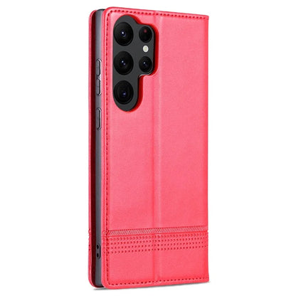 AZNS For Samsung Galaxy S24 Ultra Case Magnetic Suction Leather Phone Cover with Wallet Stand