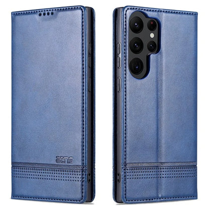 AZNS For Samsung Galaxy S24 Ultra Case Magnetic Suction Leather Phone Cover with Wallet Stand