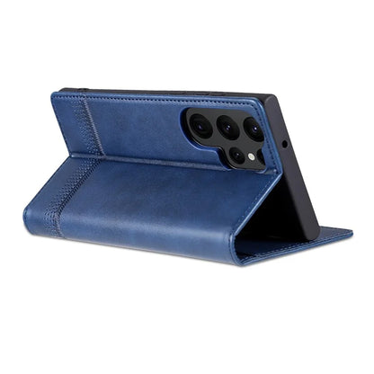 AZNS For Samsung Galaxy S24 Ultra Case Magnetic Suction Leather Phone Cover with Wallet Stand