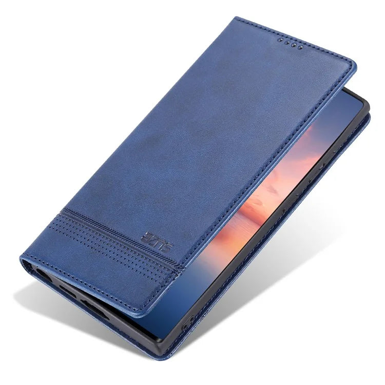 AZNS For Samsung Galaxy S24 Ultra Case Magnetic Suction Leather Phone Cover with Wallet Stand