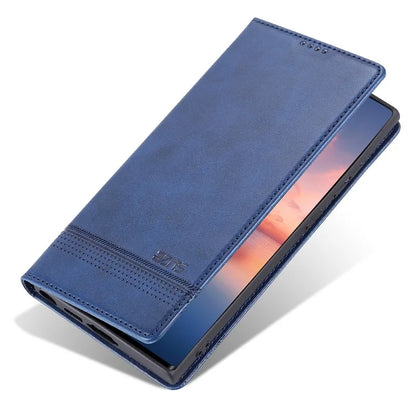 AZNS For Samsung Galaxy S24 Ultra Case Magnetic Suction Leather Phone Cover with Wallet Stand