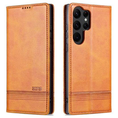 AZNS For Samsung Galaxy S24 Ultra Case Magnetic Suction Leather Phone Cover with Wallet Stand